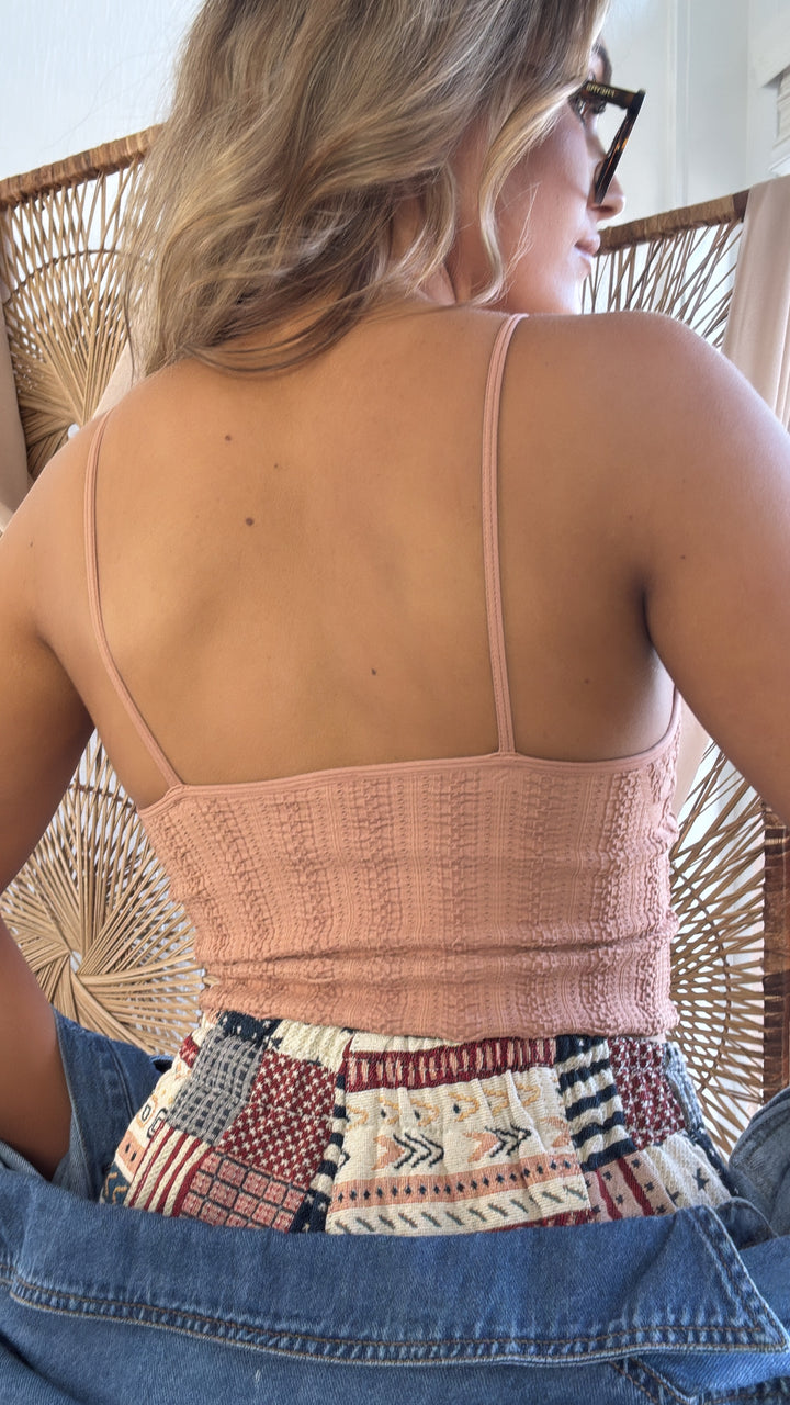 Lace Texture Bralette, Mocha Muse