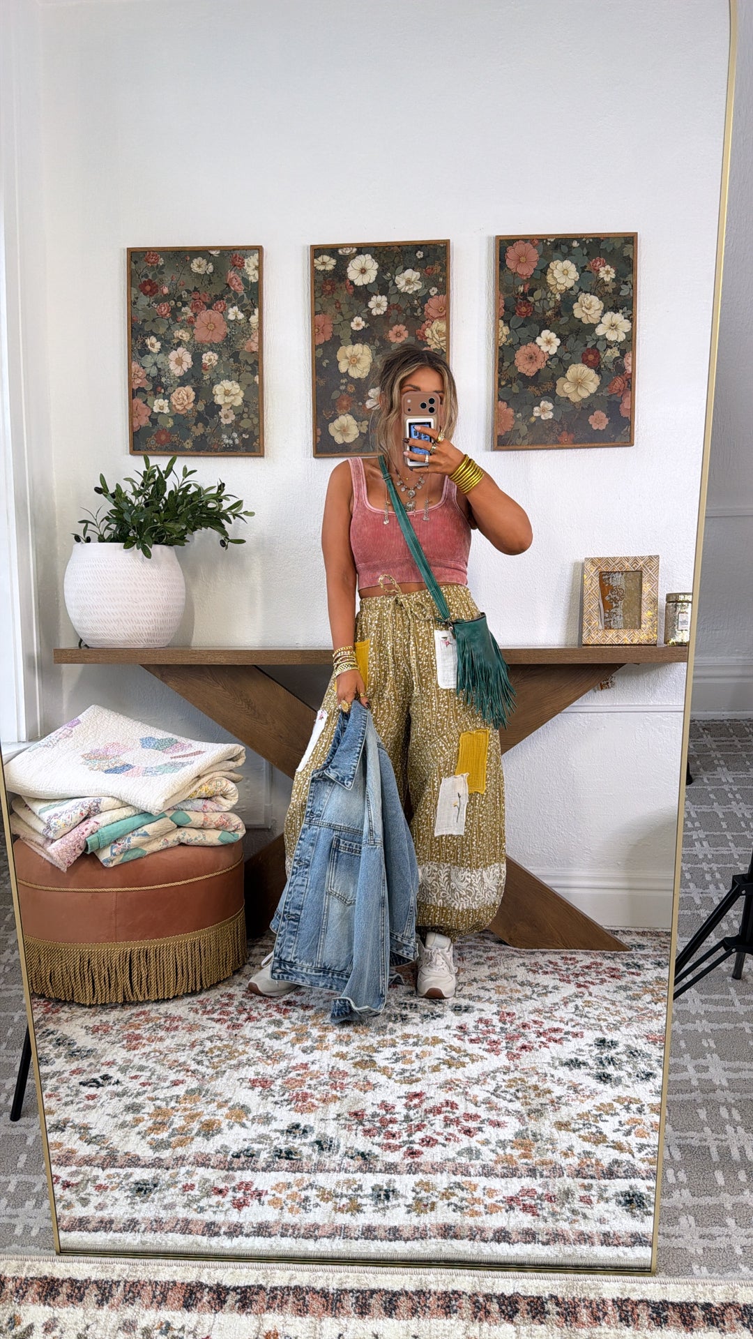 Golden Hour Patched Jogger, Mustard