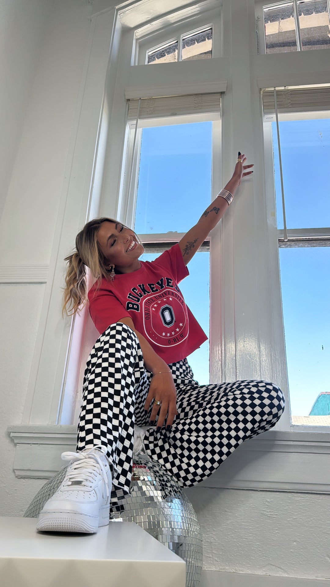 Big O Cropped Graphic Tee, Red