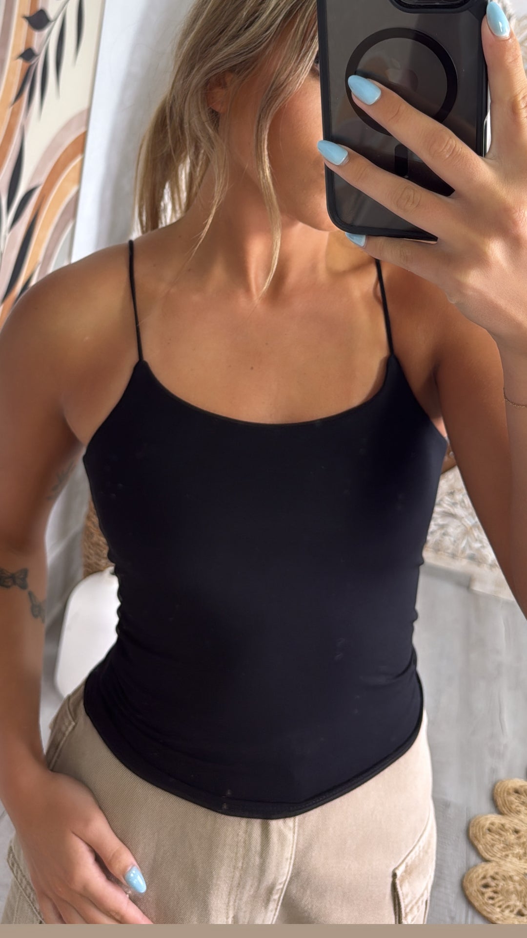 Everyday Essential Spaghetti Strap Cami, Black