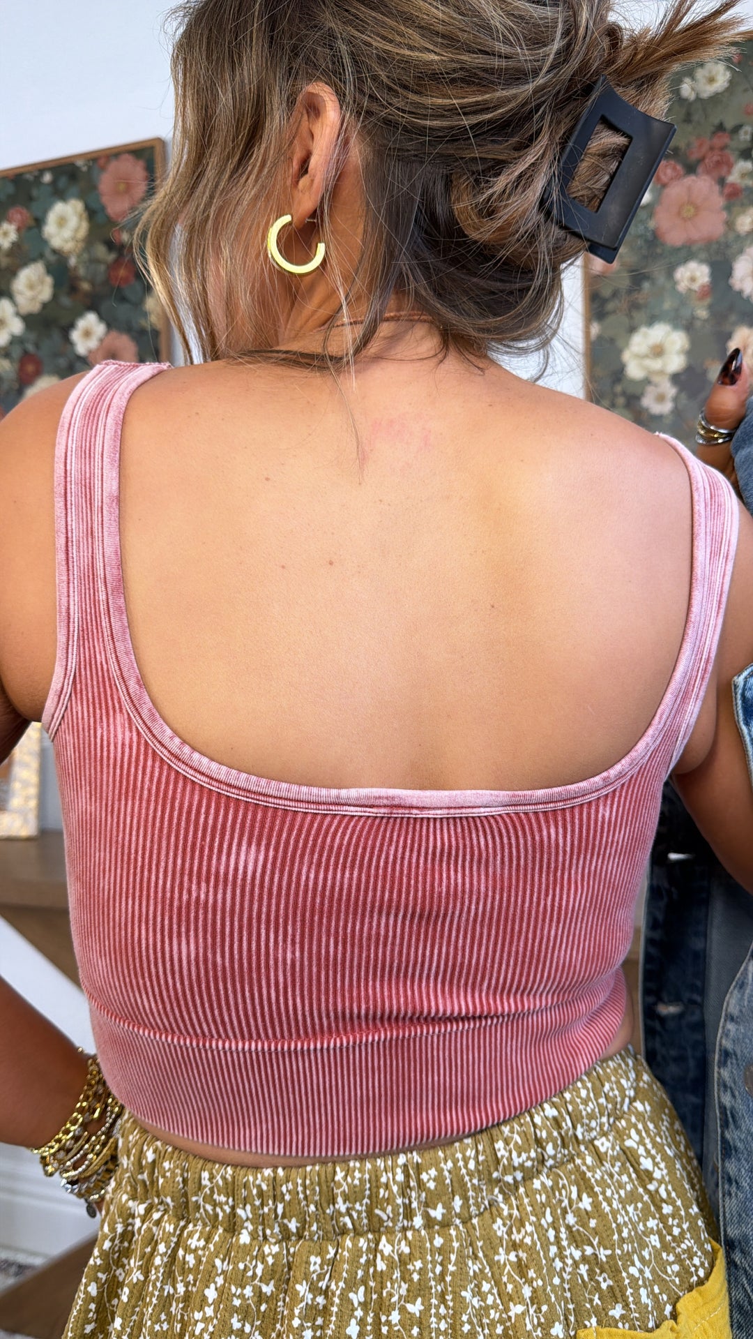 Essential Core Basic Padded Tank, Rust