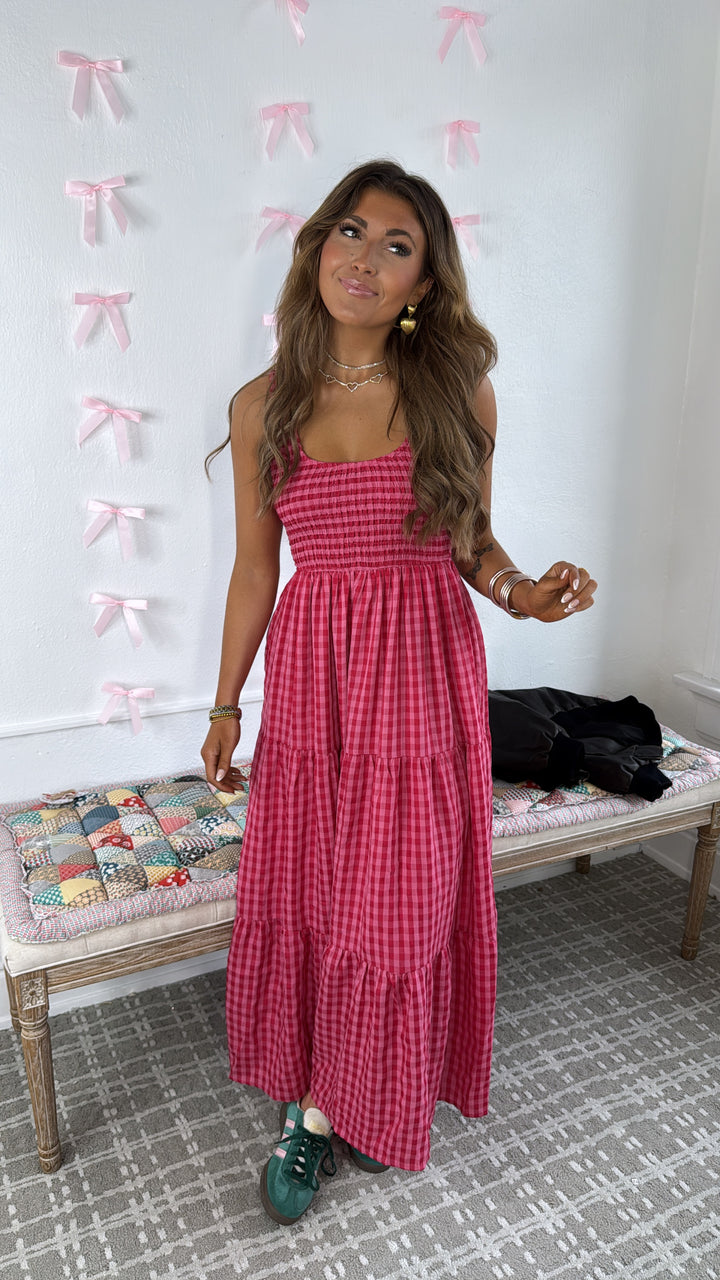 Strawberry Lemonade Maxi Dress, Fuchsia