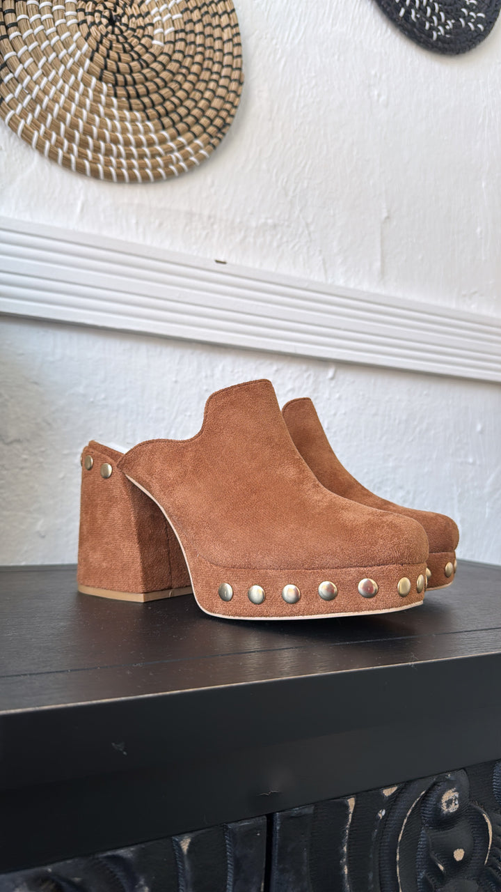 Sienna Platform Clogs, Caramel