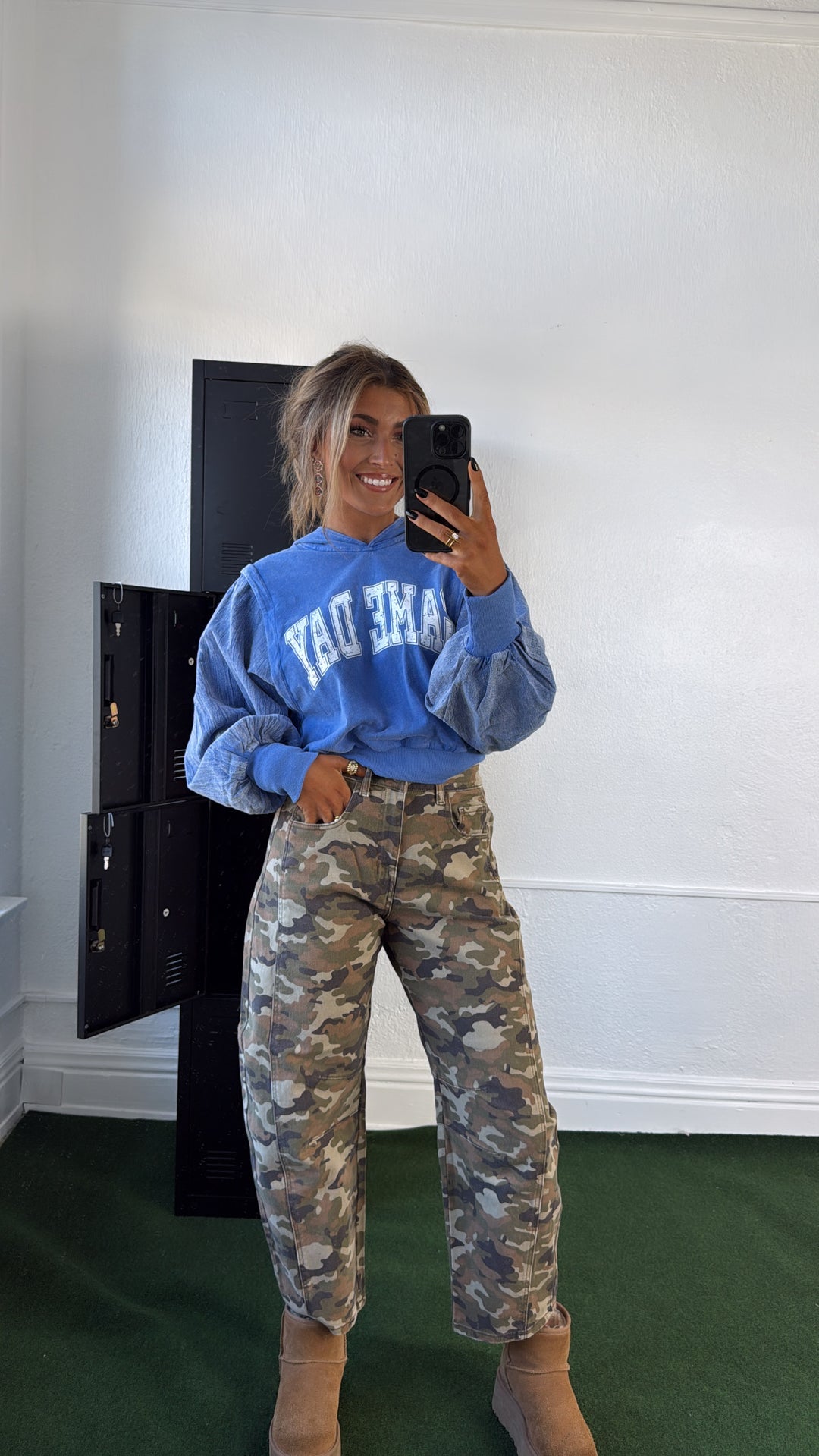 Mineral Wash Game Day Hoodie, Blue