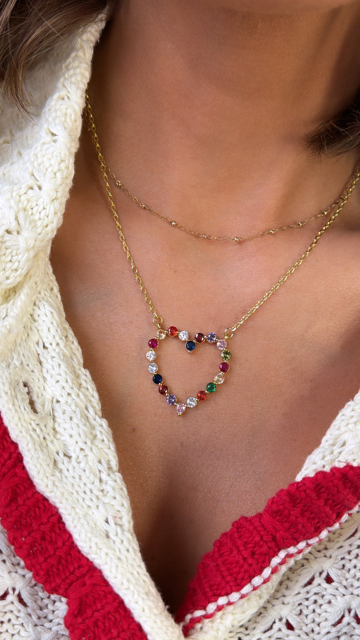 Sparkle Multi Heart Necklace