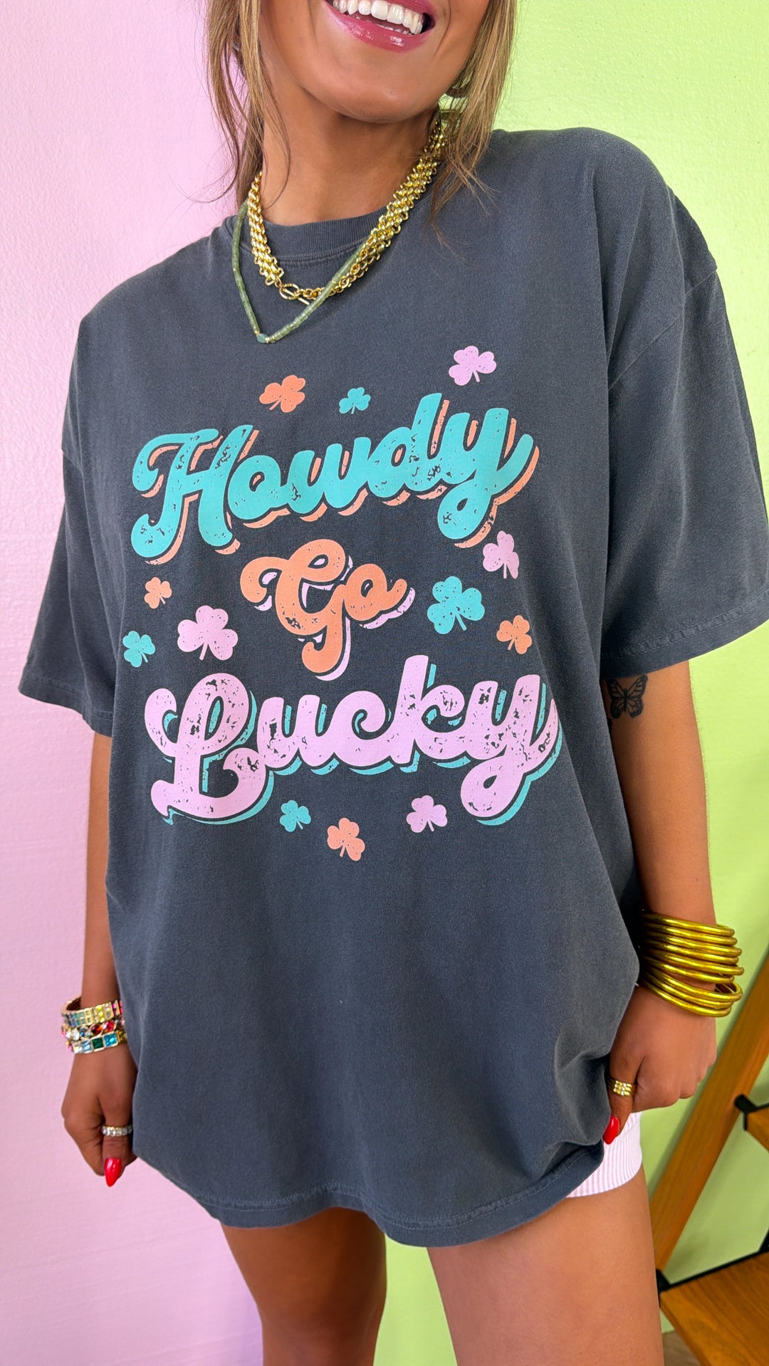 Howdy Go Lucky Graphic Tee, Pepper