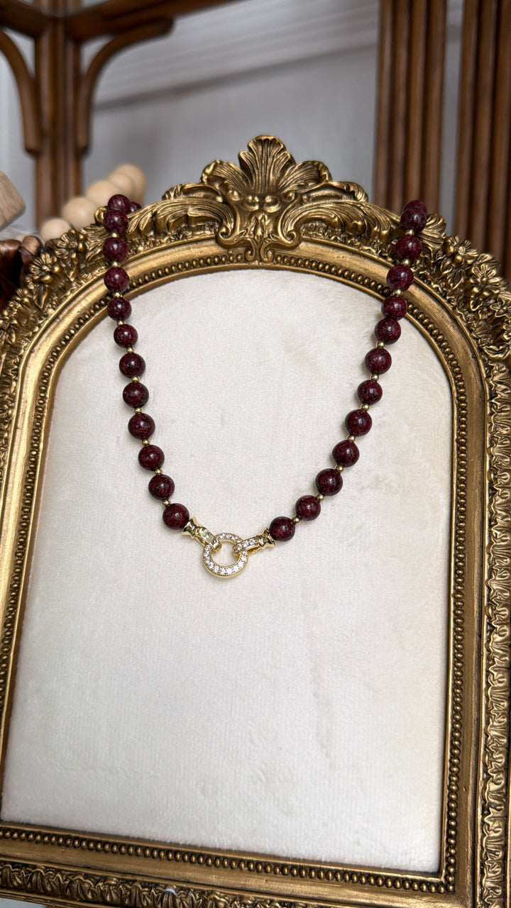 Treasure Jewels: She's the One Beaded Necklace, Burgundy