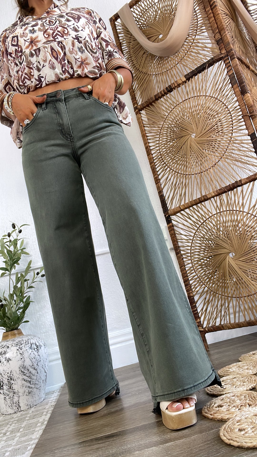 Holt High Rise Denim, Vintage Wash Olive