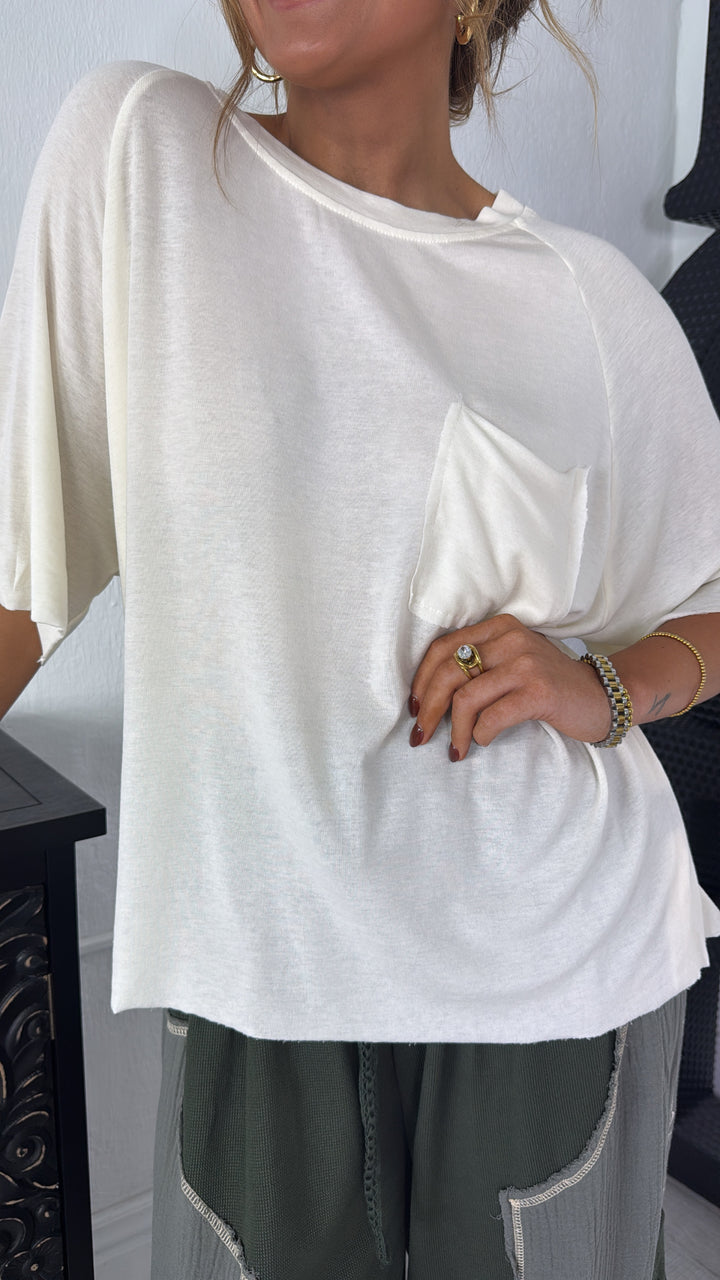 DOORBUSTER: All Day Ease Slouchy Tee, Cream