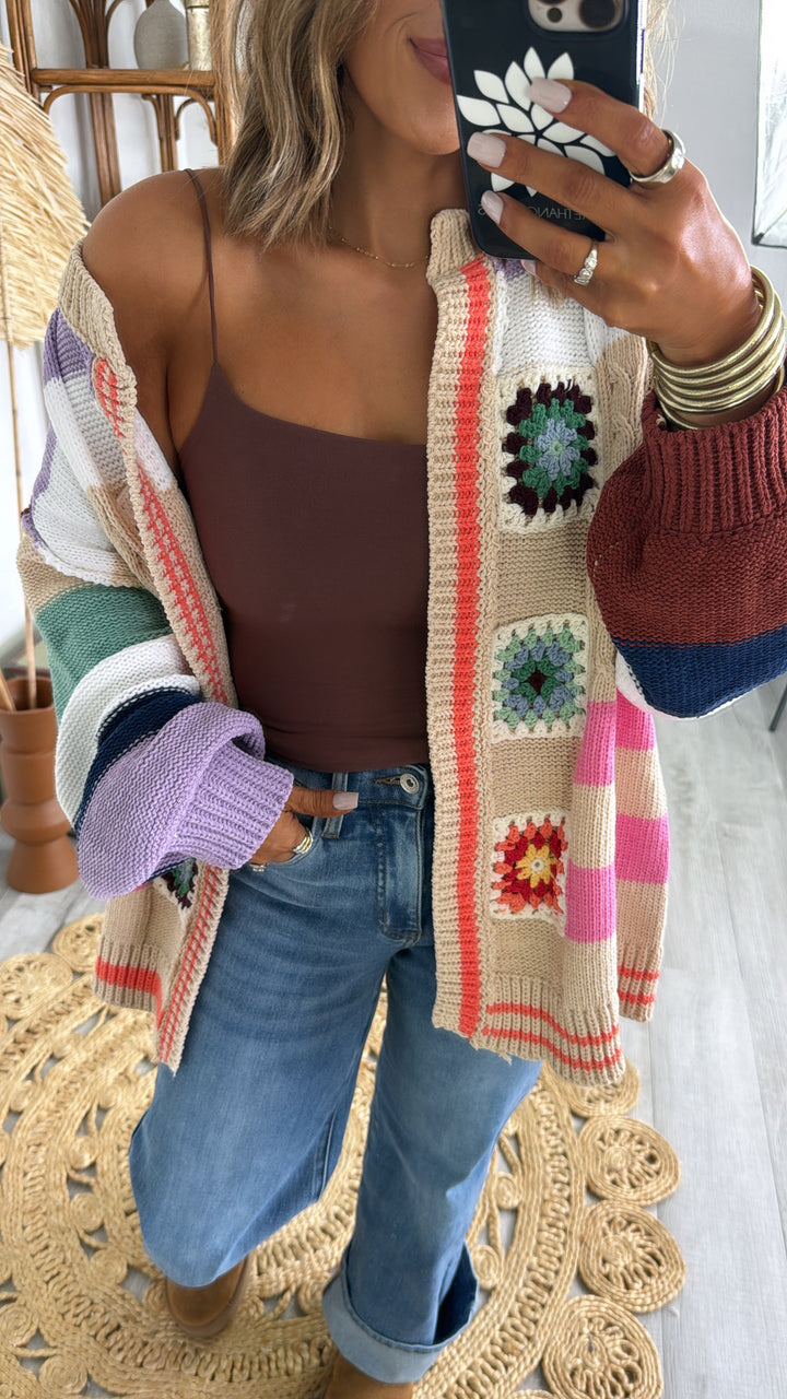 Sophie Color block Cardigan, Multi