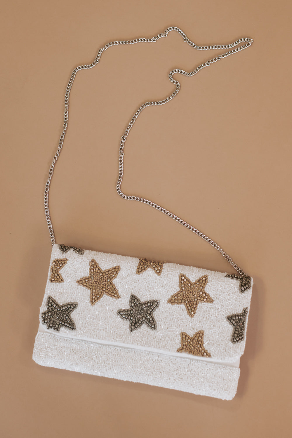 Counting Stars Beaded Bag, White