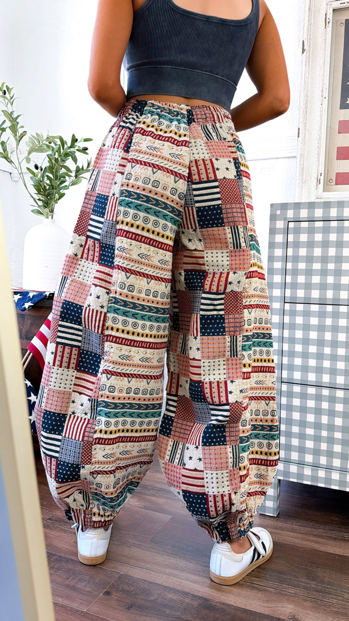 Americana Fields Jogger, Almond/Multi