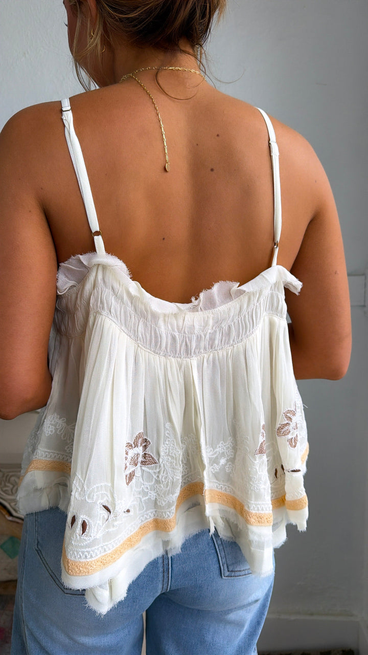 Maren Square Neck Tank, Natural