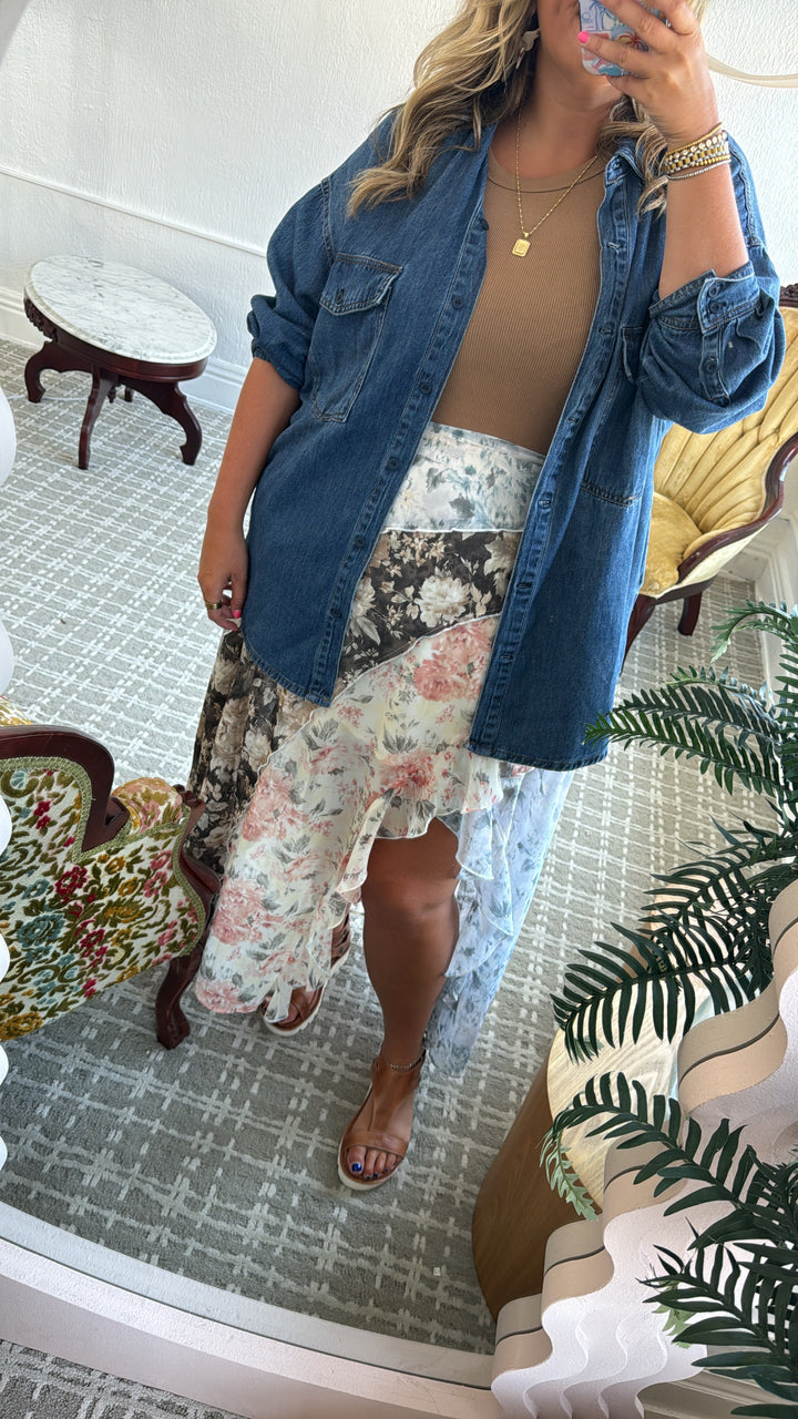 Cowboy Classic Denim Button Up, Risen Dark Wash