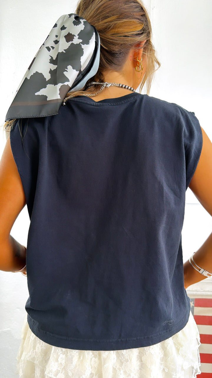 Urban Cowboy Graphic Muscle Tank, Black