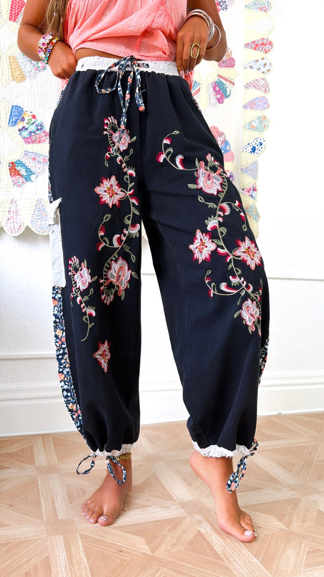 Dark Path Embroidered Jogger, Black