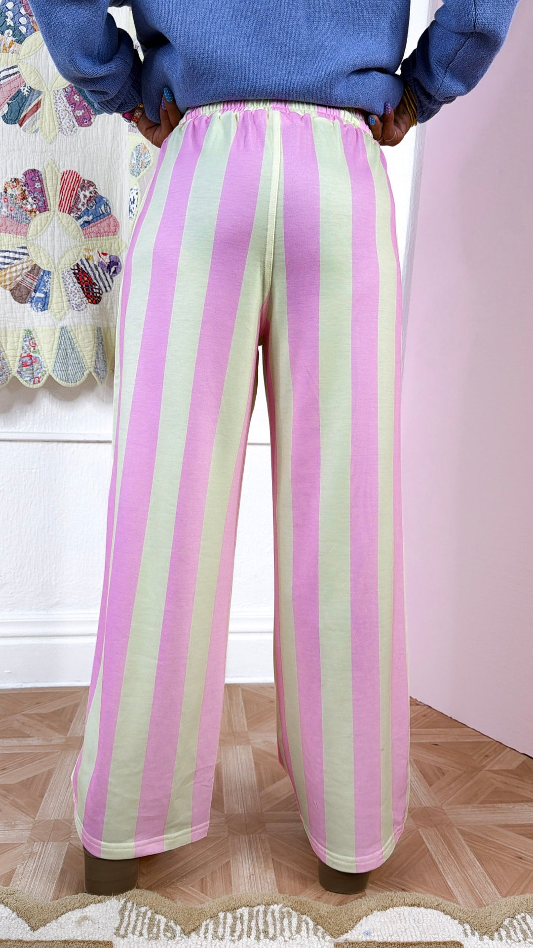 Happy To Be There Stripe Pants, Pink/Lemon