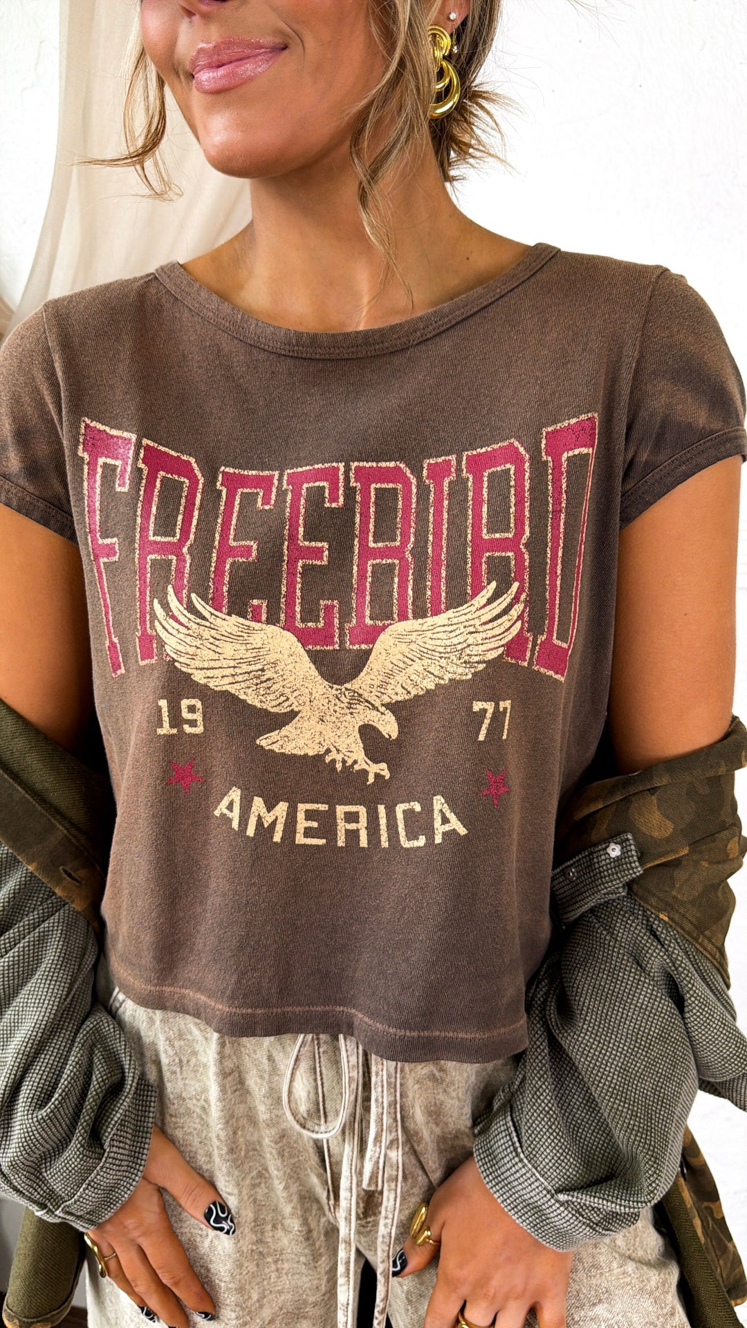 Freebird America Graphic Tee, Espresso