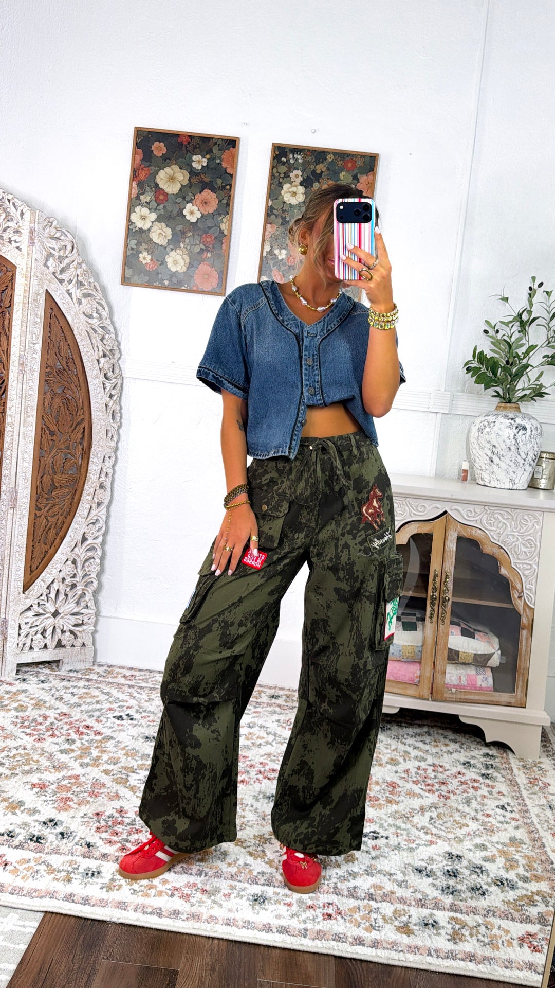 Country Kickin Camo Pants, Army Green