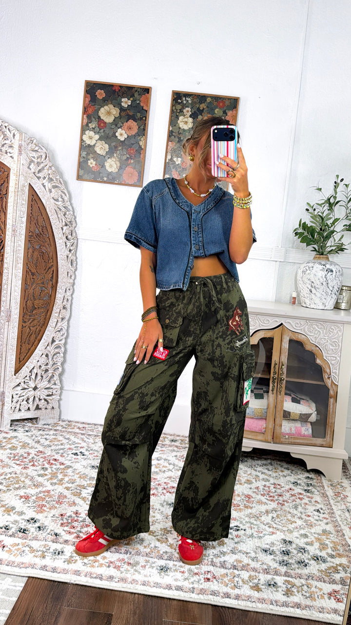 Country Kickin Camo Pants, Army Green