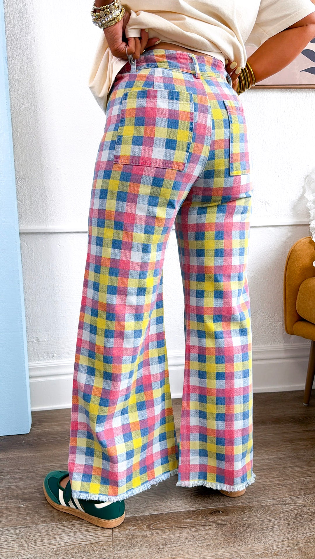 Daydreamer Checkered Trouser, Multi