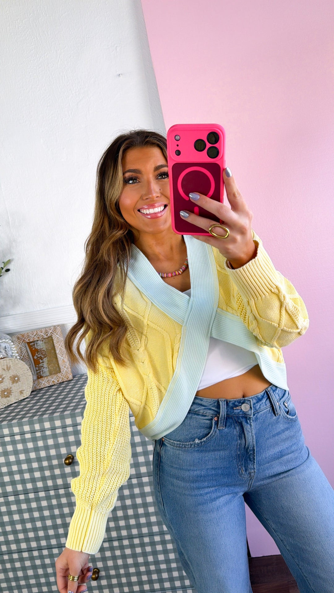 Texture Criss Cross Top, Lemon