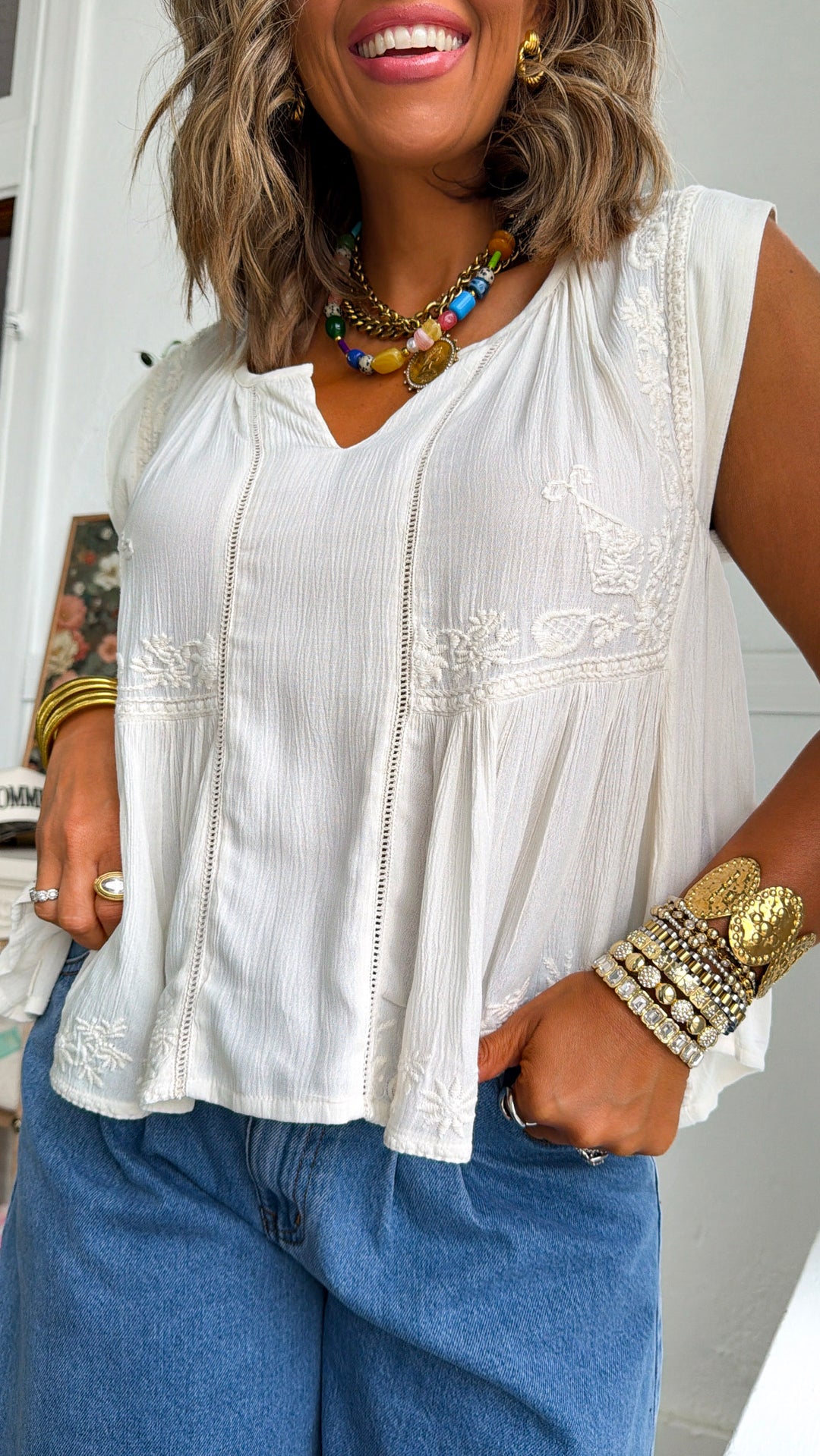 Warm Sugar Blouse, Ivory