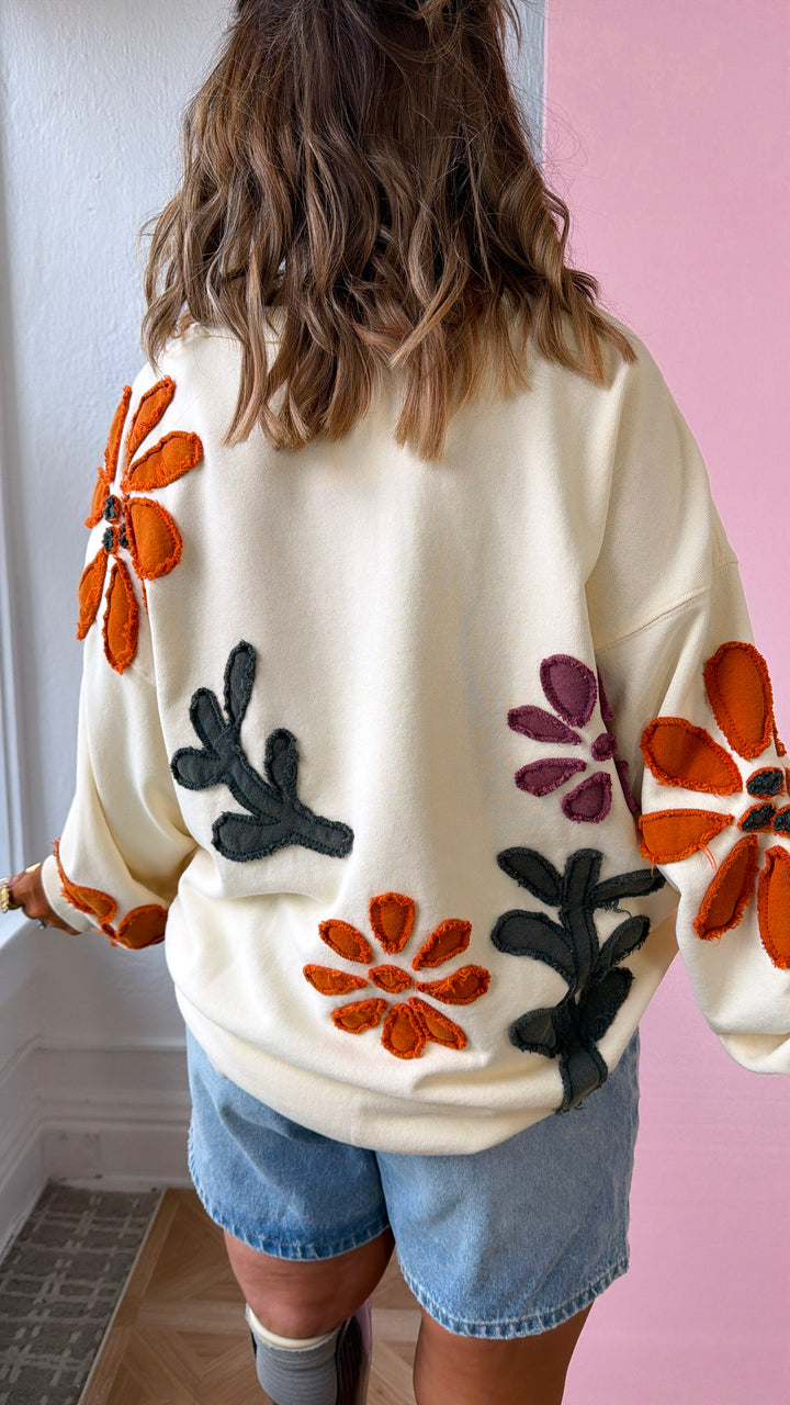 Floral Days Sweatshirt, Natural