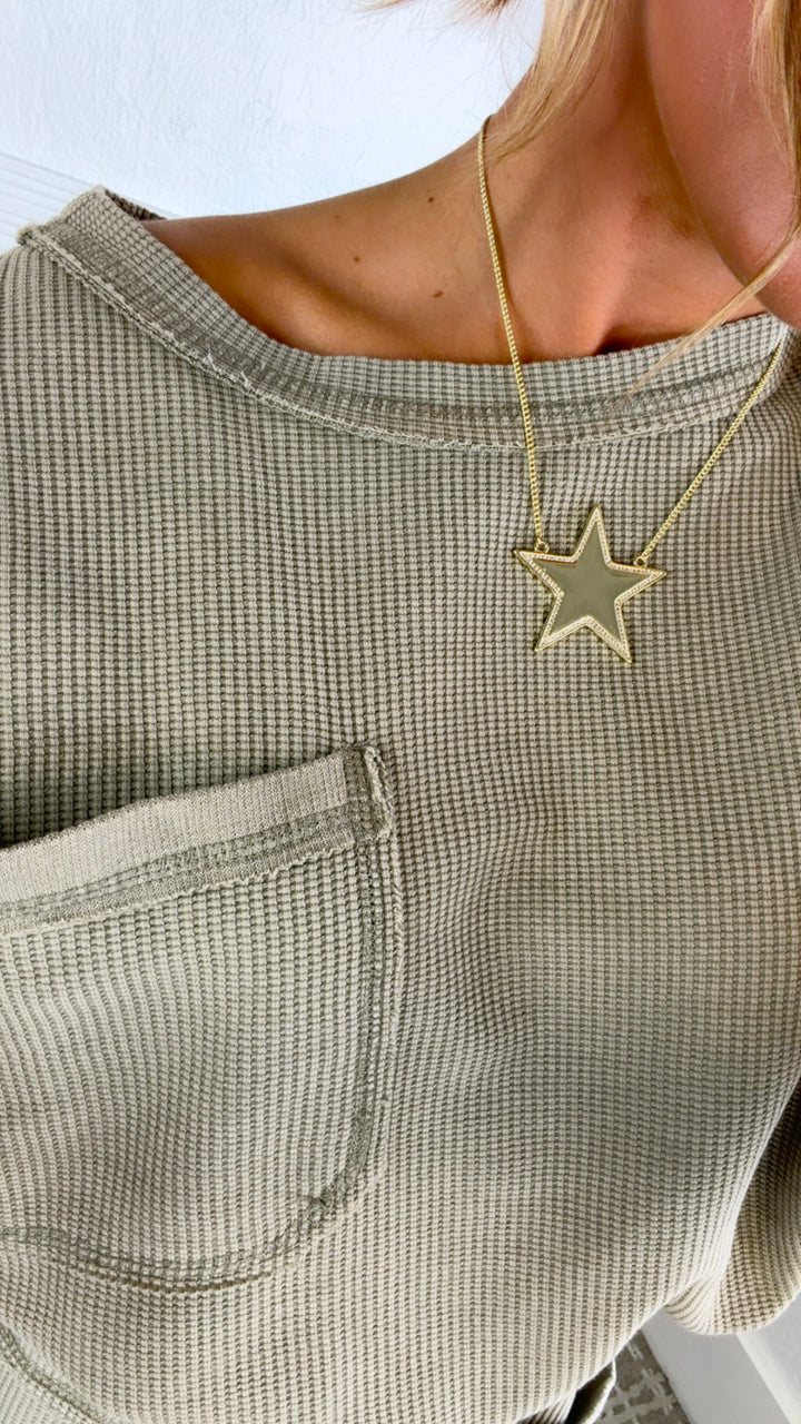 Waffle Knit Dreams Set, Olive