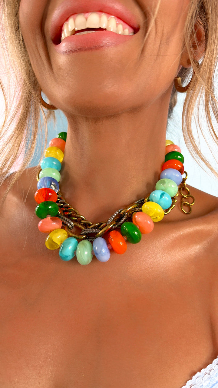 Sugar Beads Multi Necklace, Summer