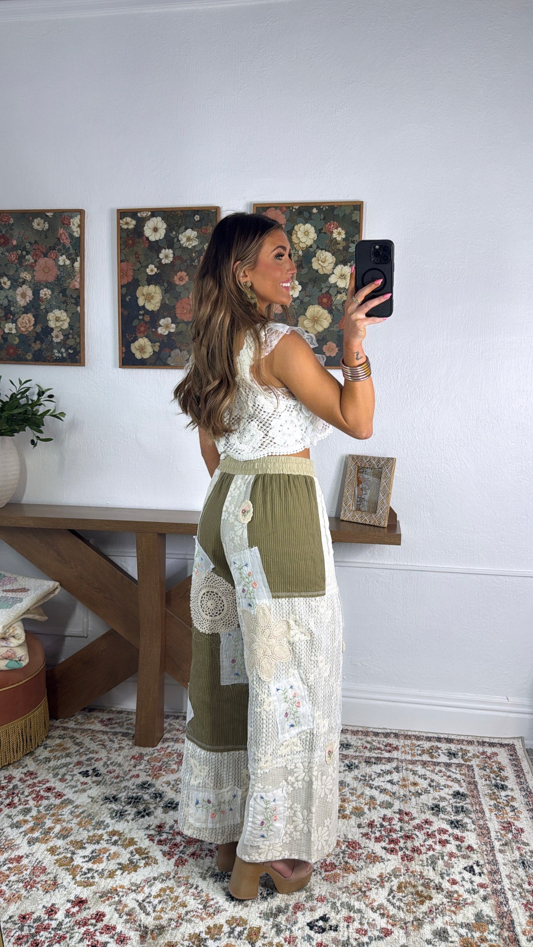 Sunset Patch Relaxed Pant, Olive Stripe