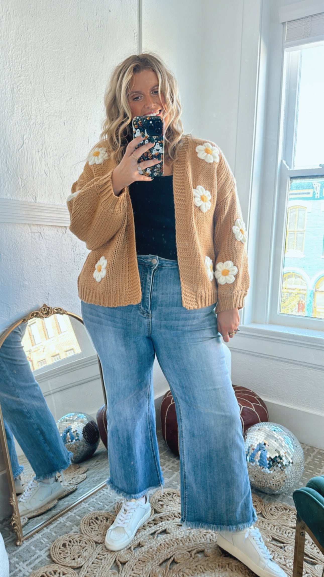 Touch Of Daisy Floral Knit Cardi, Camel – Everyday Chic Boutique
