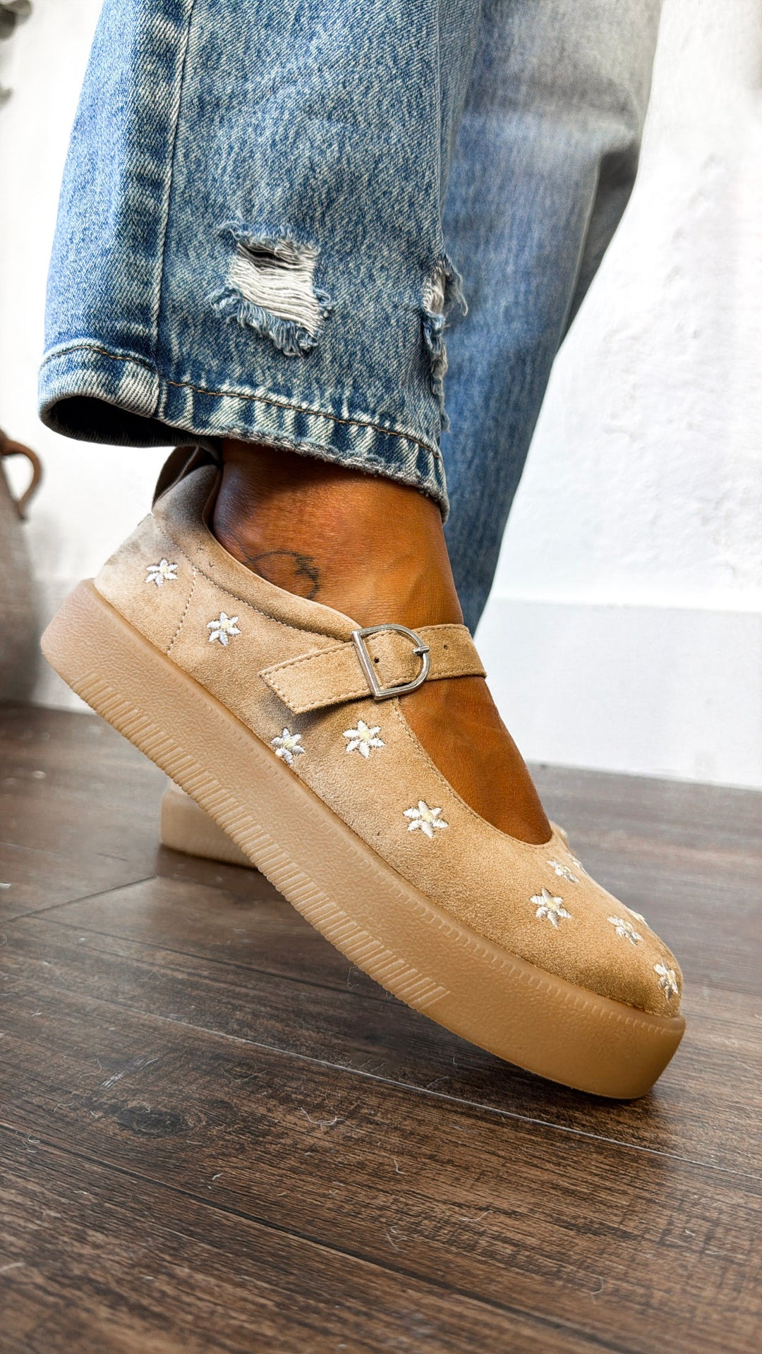 Daisy Jo Mary Jane Sneakers, Sand