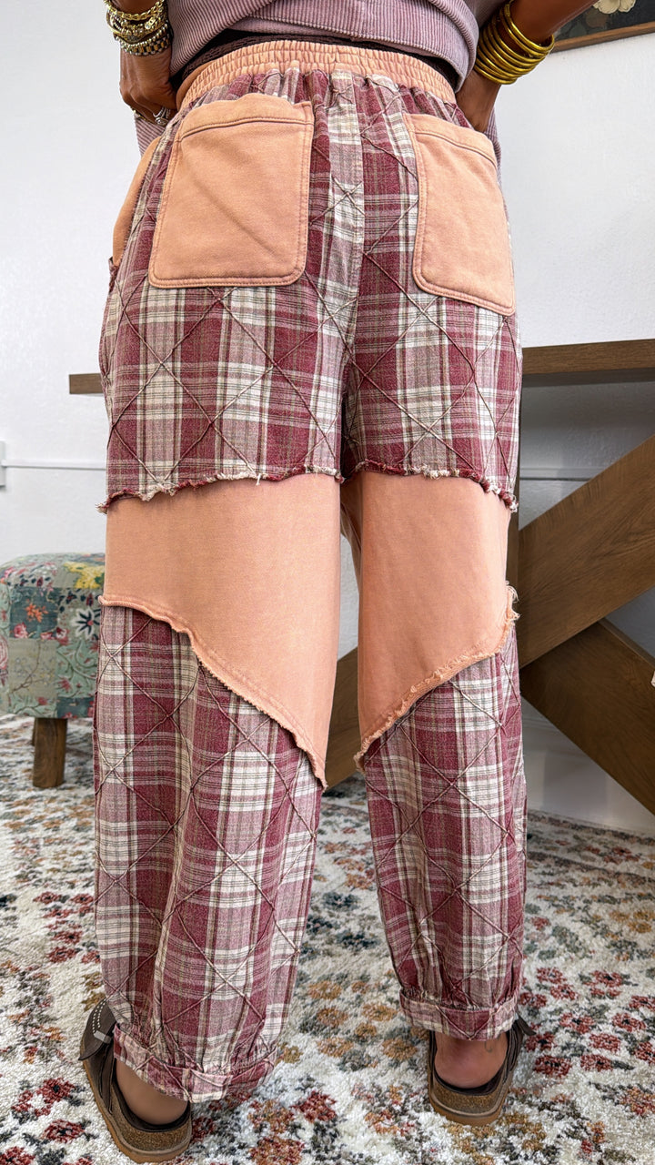 Tulip Trail Plaid Pant, Taupe