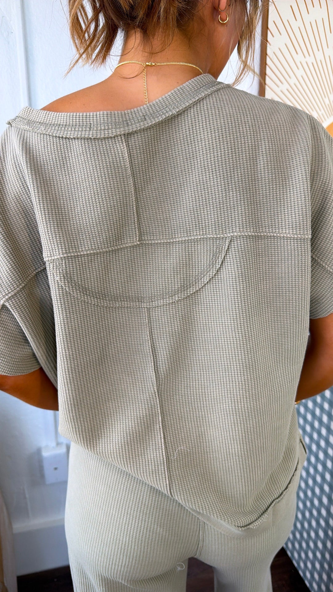 Waffle Knit Dreams Set, Olive