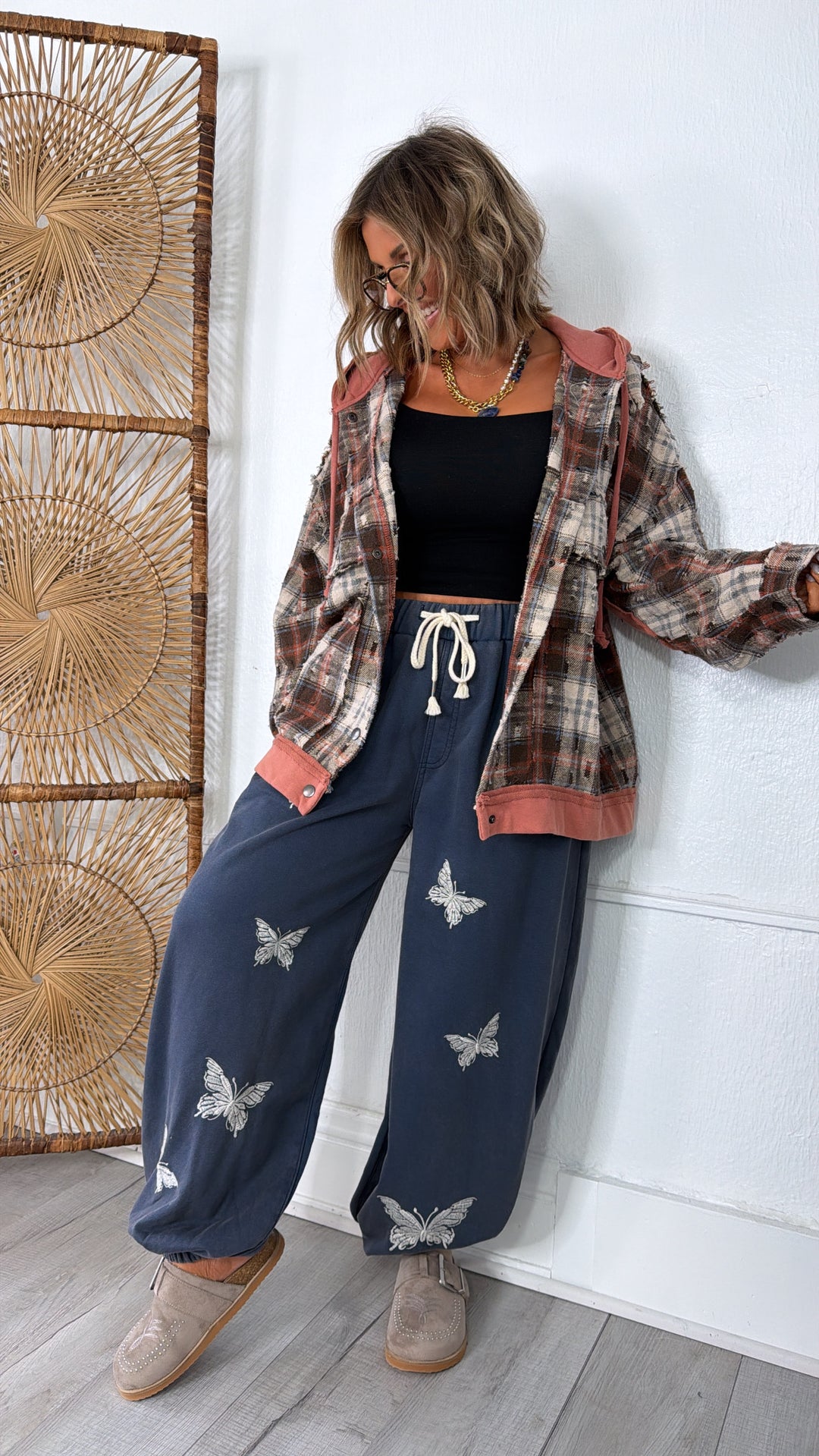 Birch Cabin Flannel Terracotta/Choc Multi