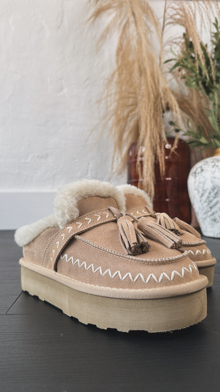 Soft Stride Platform Slip Ons, Sand