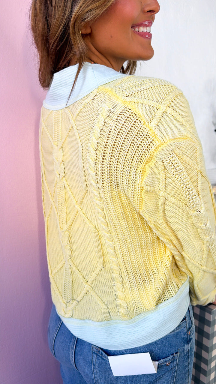 Texture Criss Cross Top, Lemon