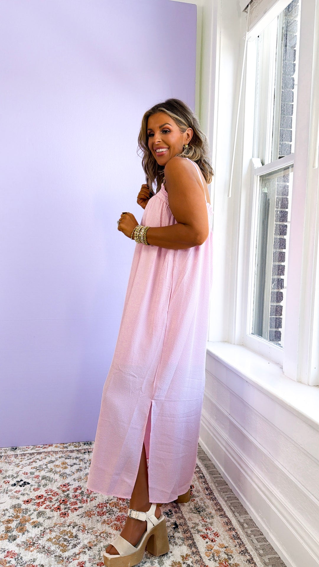 Sunrise Beach Maxi Dress, Blush/Pink