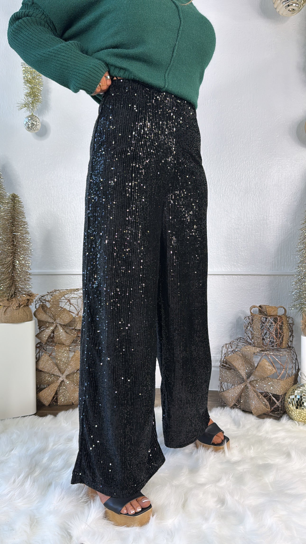 Sequins Flared Pants, Black – Everyday Chic Boutique
