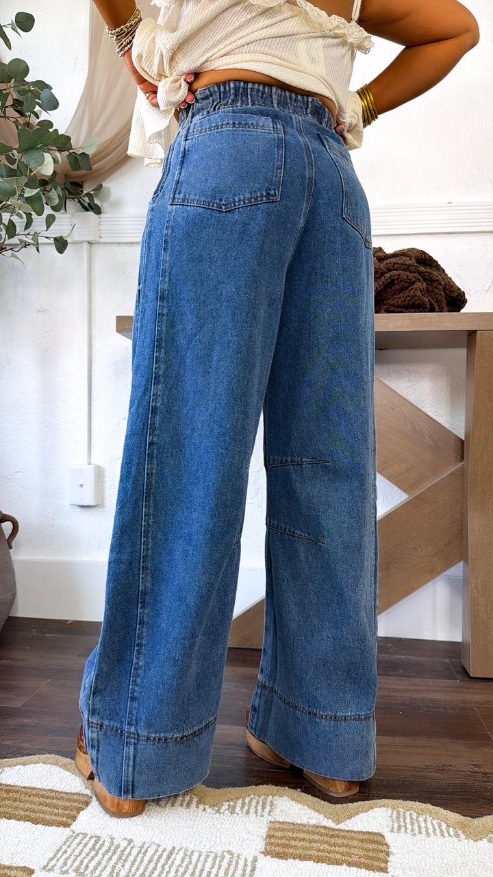Front Pocket Denim Pants, Blue Haze