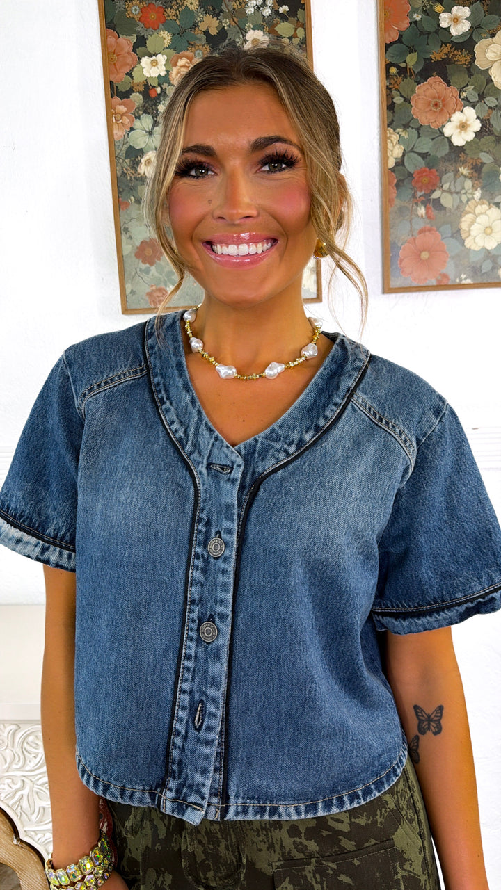 Drifter Ranch Denim Top, Dark