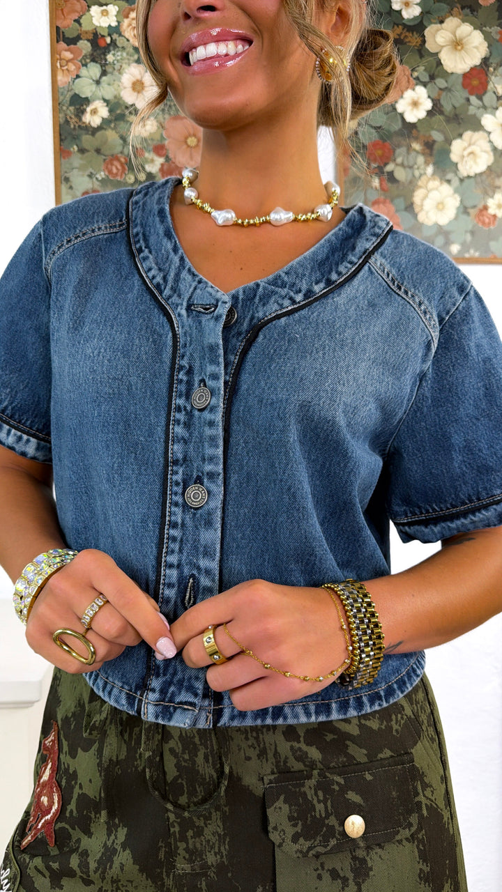 Drifter Ranch Denim Top, Dark
