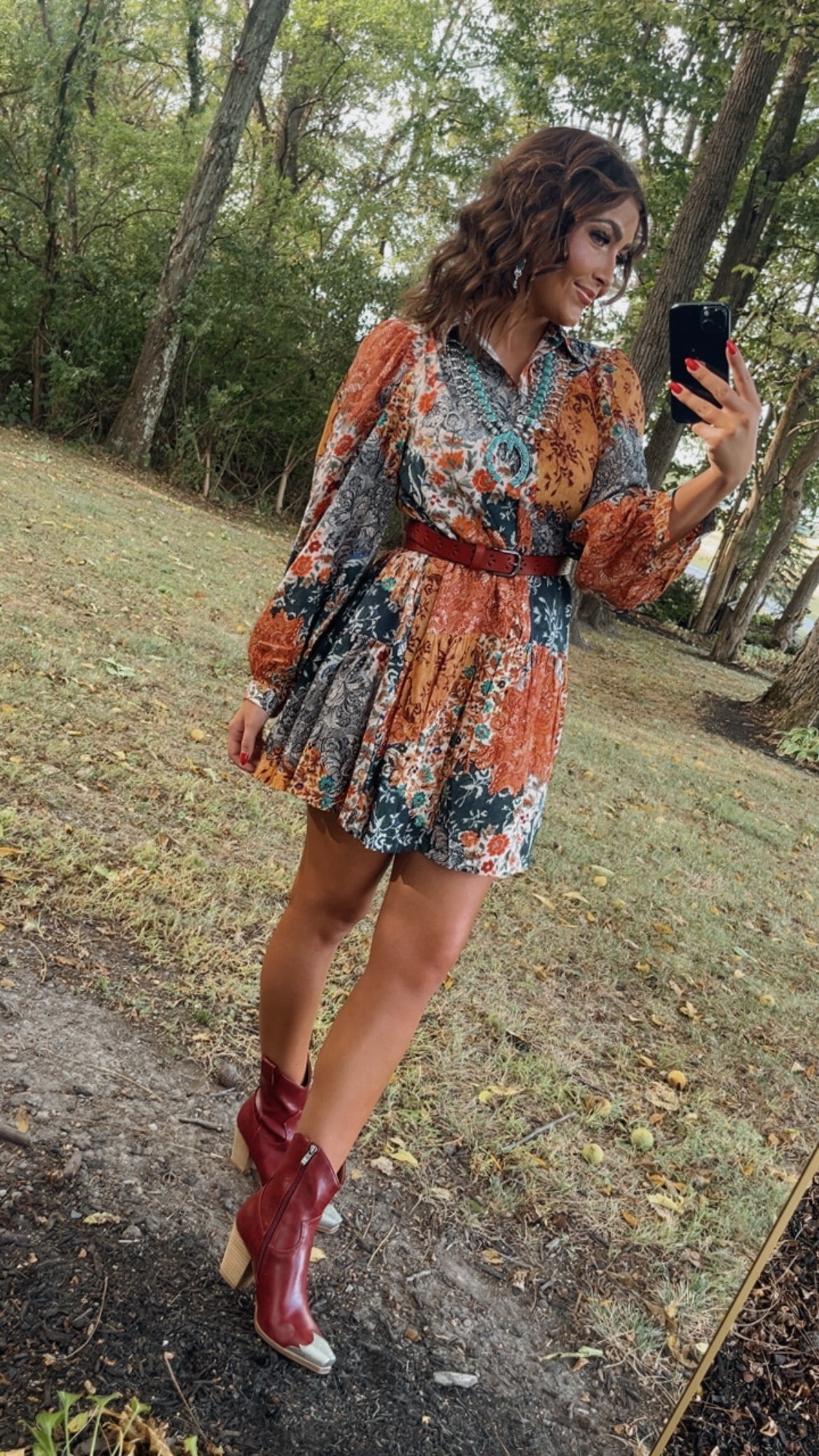 Nellie Patchwork Long Sleeve Mini Dress, Navy – Everyday Chic Boutique