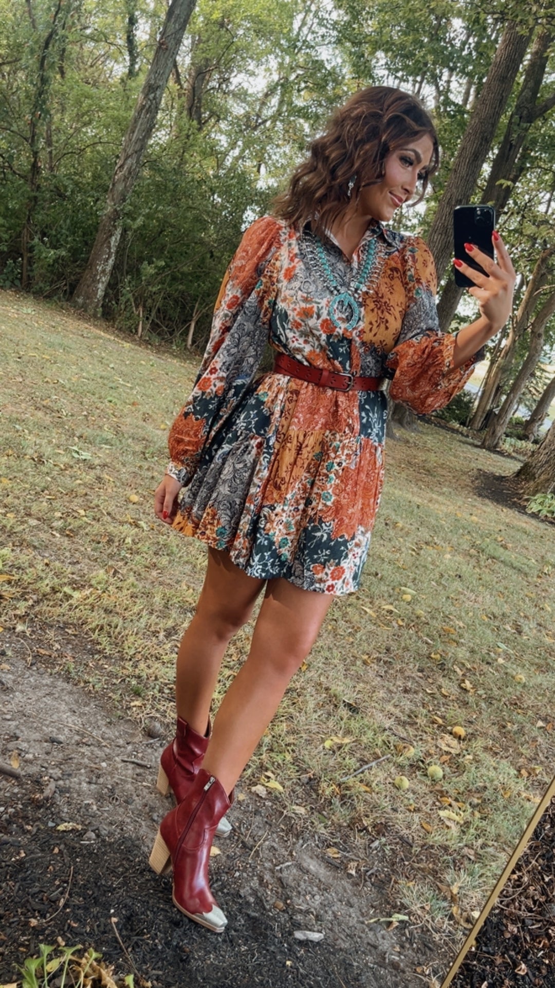 Nellie Patchwork Long Sleeve Mini Dress, Navy Nellie Patchwork Long Sleeve Mini Dress, Navy