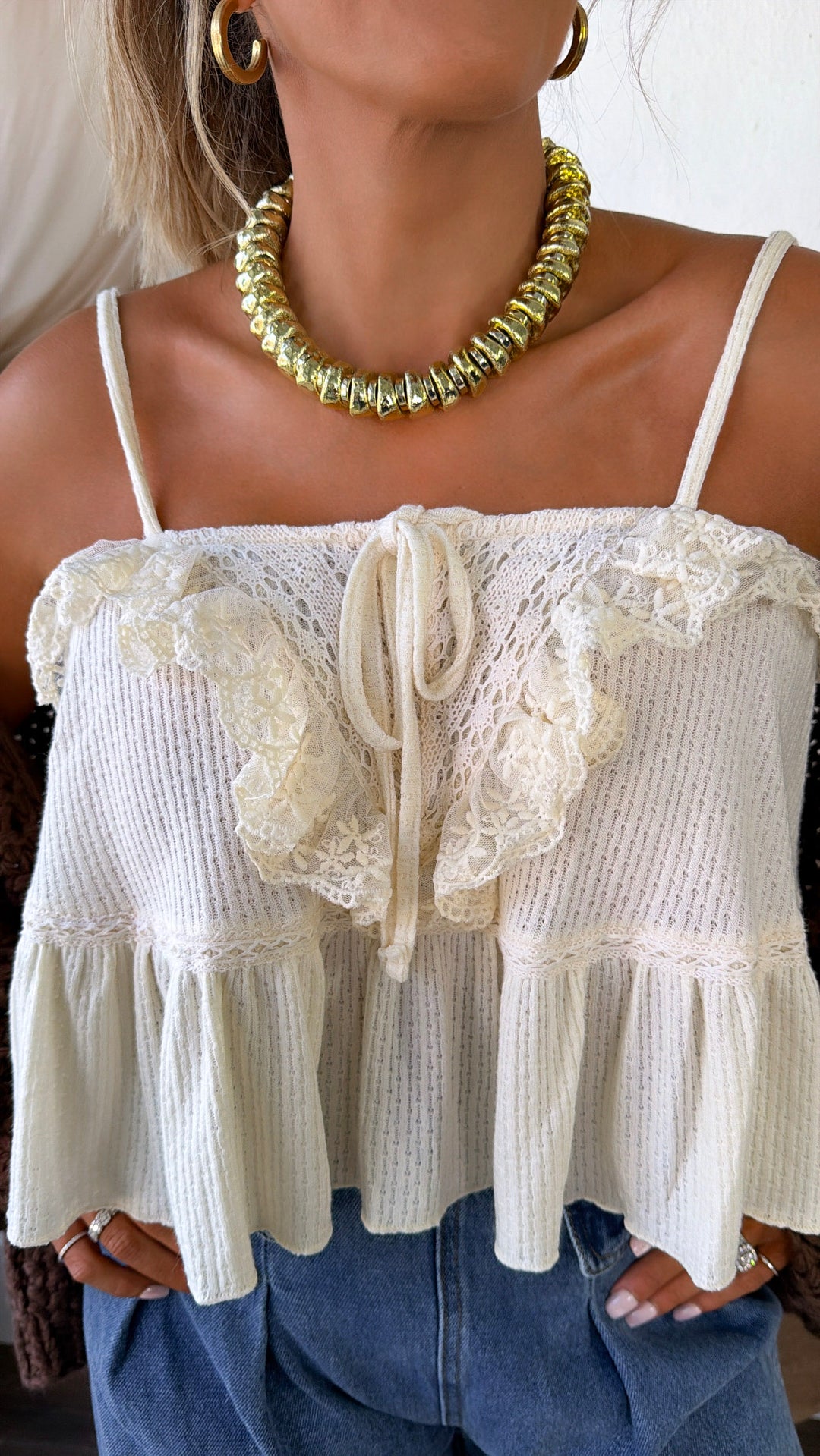 Remi Tie Tank Top, Natural