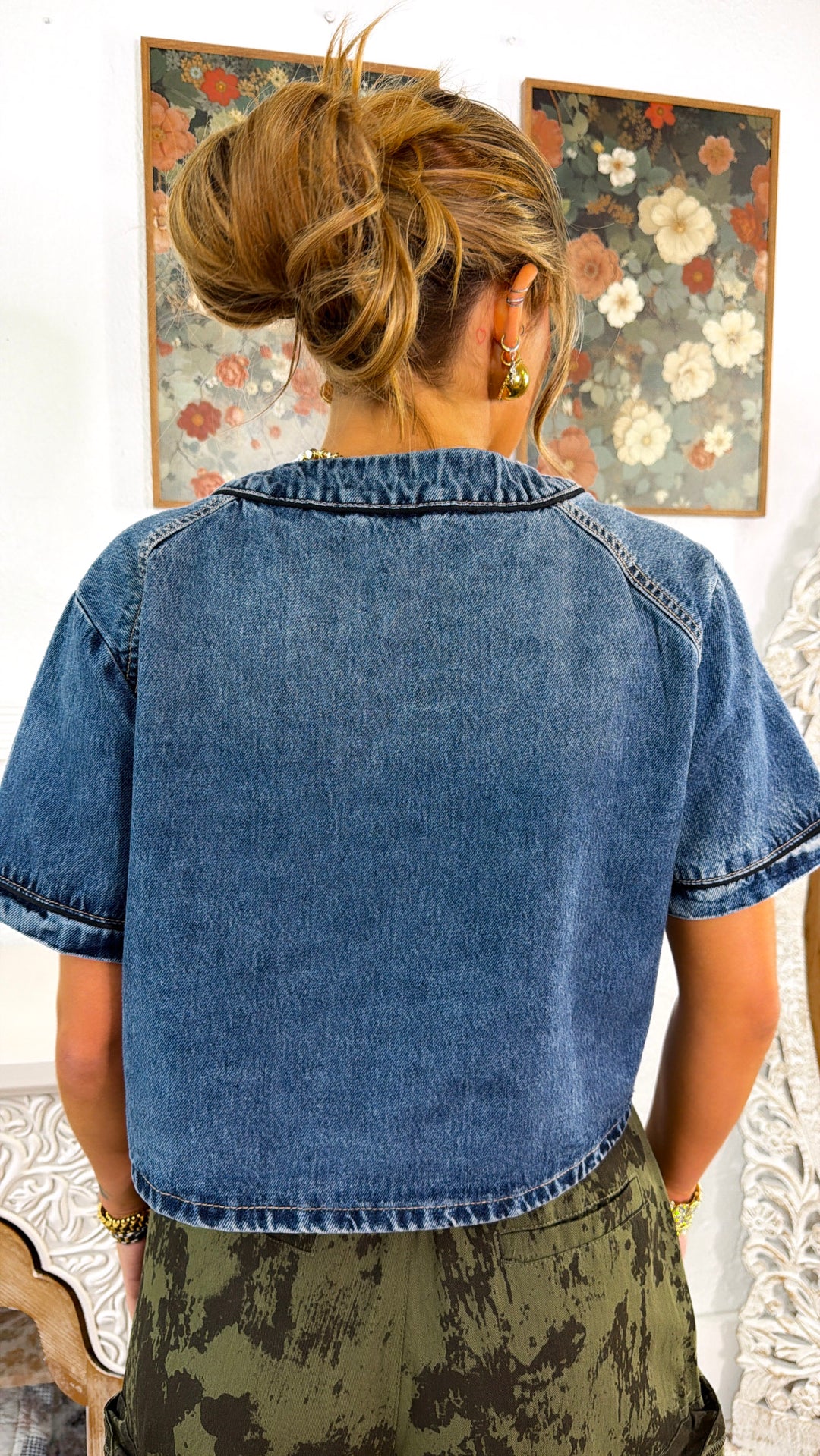 Drifter Ranch Denim Top, Dark