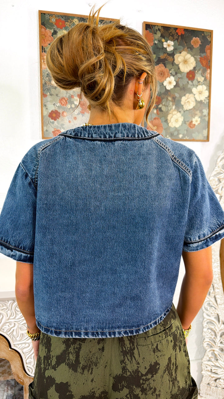 Drifter Ranch Denim Top, Dark