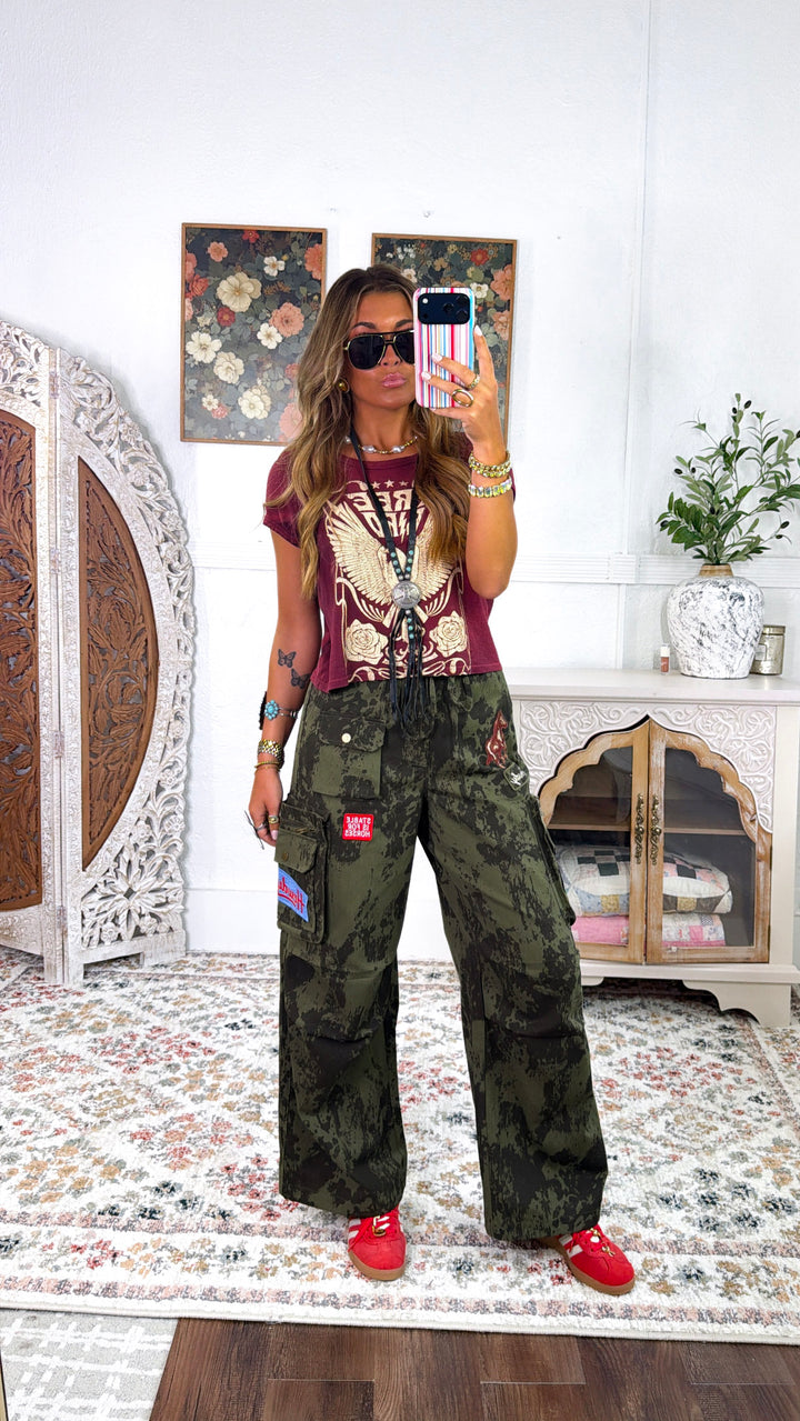 Country Kickin Camo Pants, Army Green