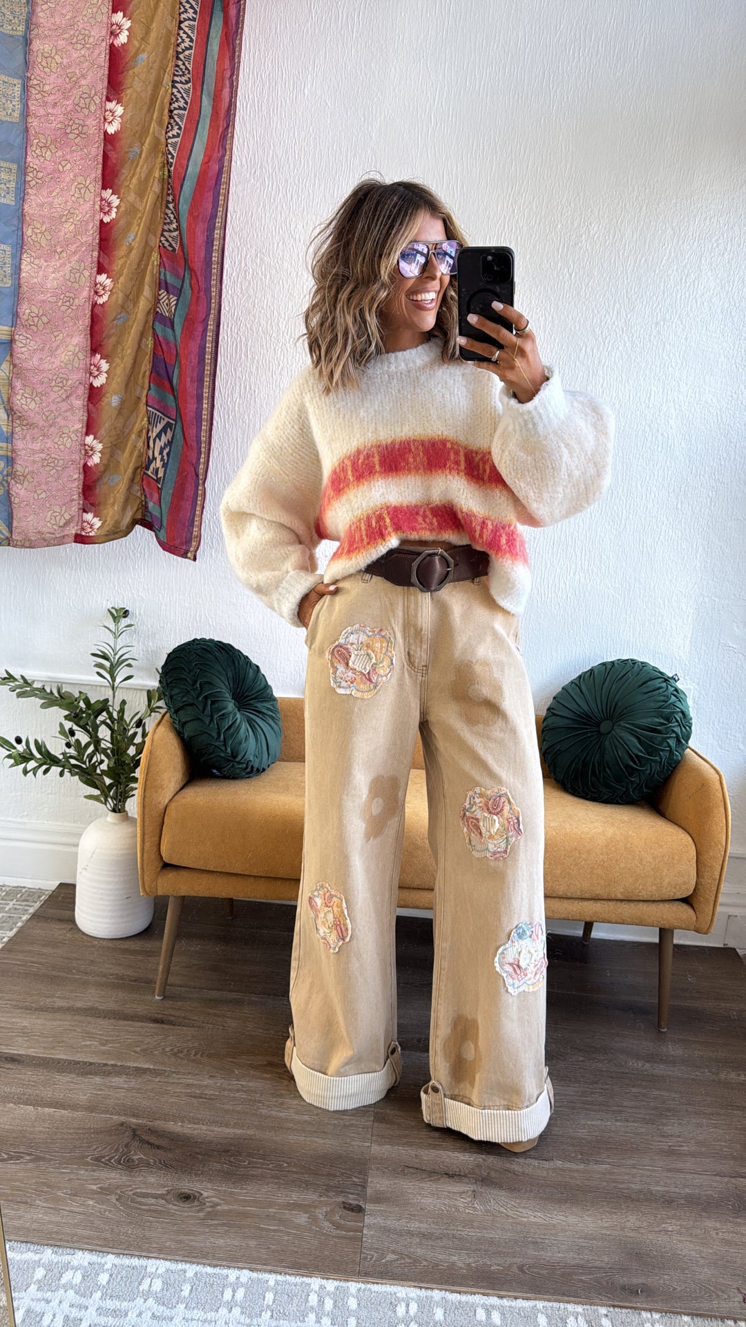 Mosswood Floral Pant, Sand